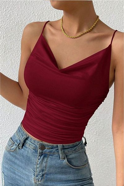 boutiquen Αμάνικο λουράκι με γιακά Degaje Crop