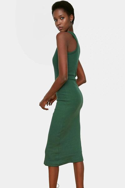 PayBuy Women's Midi Length Knitted Dress 98 Cotton 2 Elastane Comfortable Summer Stylish Appearance Use
