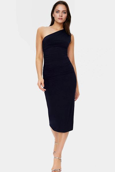 PayBuy One Shoulder Midi Pencil Dress Knitted Fabric Bodycon Daily Stylish Comfortable Use Superior Material