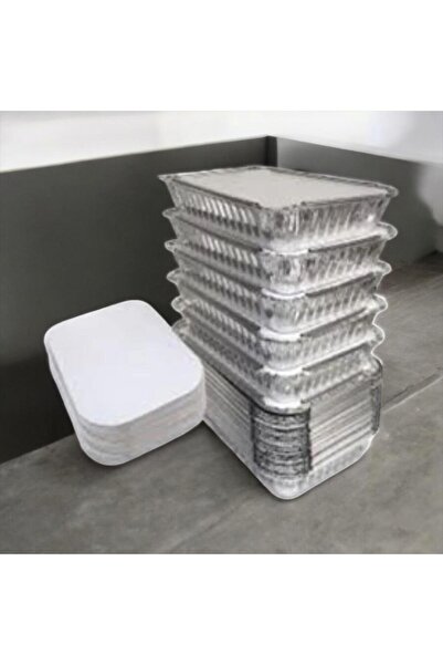 Genel Markalar 100lü Kapaklı Alüminyum Kap 500 Gr- 100 Adet Alüminyum Tabak/k...