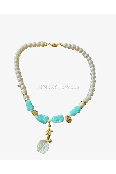Pinery Jewels Summer Women's Necklace with Seashell Detail and Beads – Modern...
