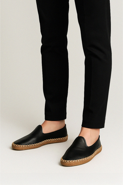 Atlas Handmade Shoes El Yapımı Hakiki Deri Çarık Model Unisex Siyah Ayakkabı / Yemeni Ayakkabı / Babet