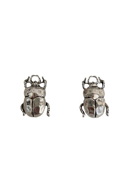 Pinery Jewels Brand Model Silver Insect Earrings Pair 3.5cm