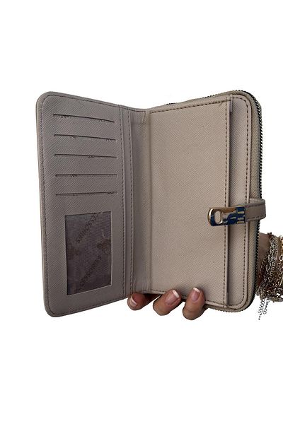 shiny ever Mink Women's Wallet with Gold Detail