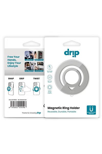 Drip حامل هاتف مغناطيسي متوافق مع MagSafe، حلقة إصبع من السيليكون - تصميم آمن ومريح