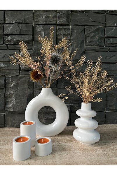 ERGİNCİ HOME Σετ 3 τεμαχίων Βοημικού Στυλ ΣΚΑΝΔΙΝΑΒΙΚΟ, 2 βάζα, 3 θήκες για κ...