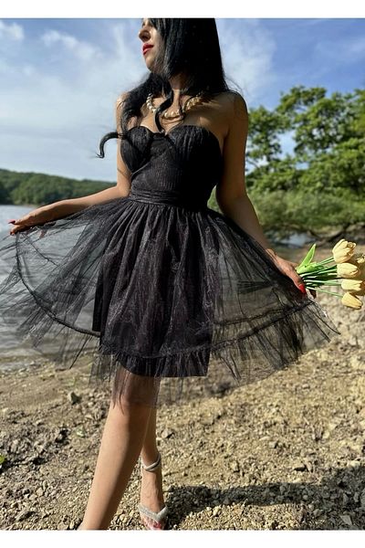 moneta boutique Γυναικείο Μίνι Τούλι Φόρεμα Στράπλες Καρδιά