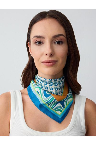 Jimmy Key Eșarfă țesută cu model albastru