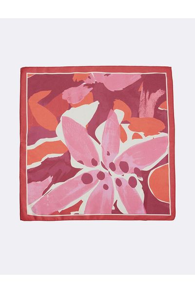 Jimmy Key Red Patterned Woven Scarf