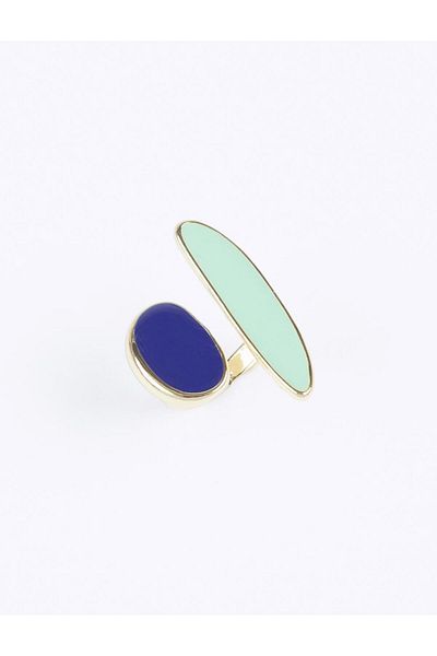 Jimmy Key Green Color Block Modern Ring