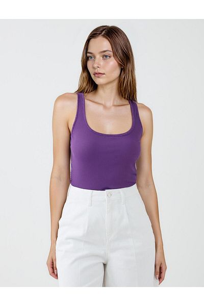 Jimmy Key Purple U-Neck Slim Fit Undershirt