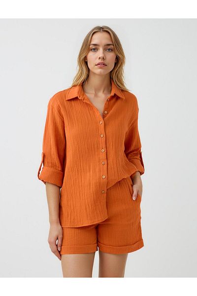 Jimmy Key Orange Straight Cut Regular Leg Shorts