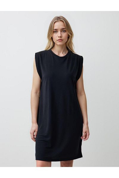 Jimmy Key Anthracite Round Neck Sleeveless Midi Knitted Dress