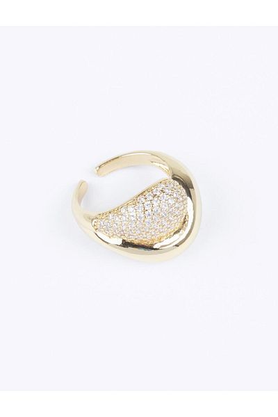 Jimmy Key Gold Color Drop Figured Stone Ring