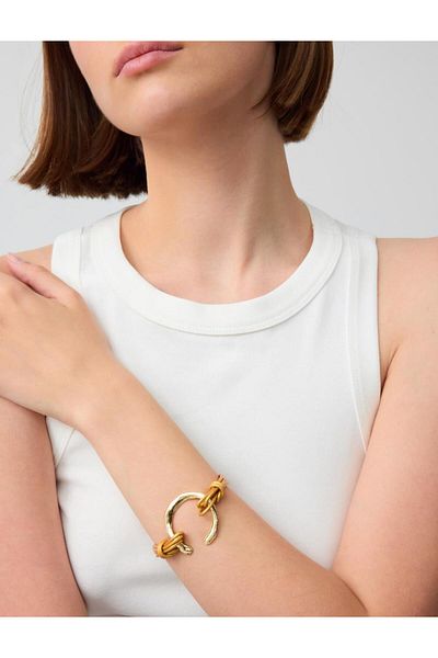 Jimmy Key Gold Color Metal Figured Magnet Bracelet