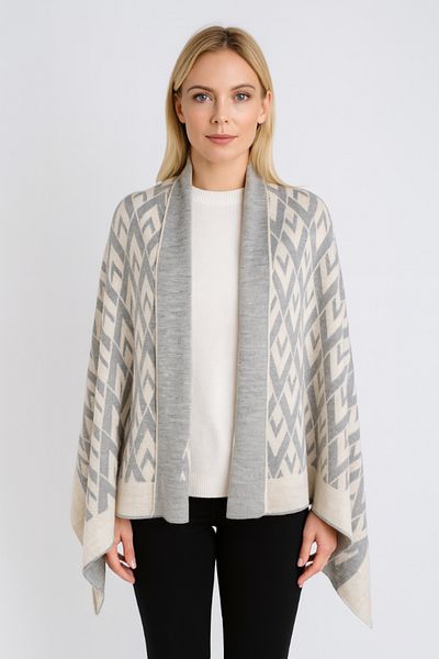 Sebir Moda Knitwear V Patterned Shawl