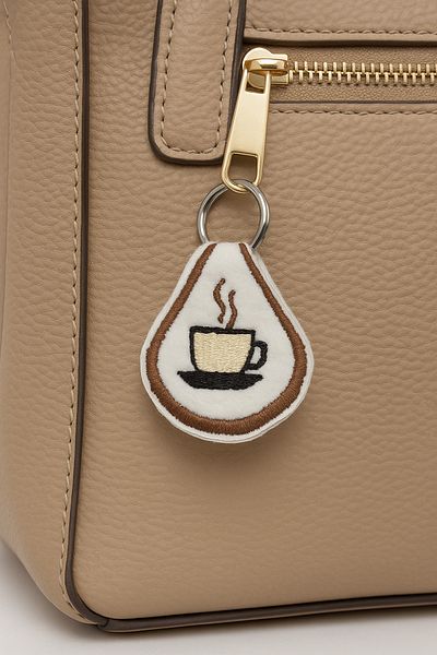 AYDK Latte Embroidered Multi-Purpose Keychain Charm |   Bag Jeans Trousers Shoes AirPods Compatible