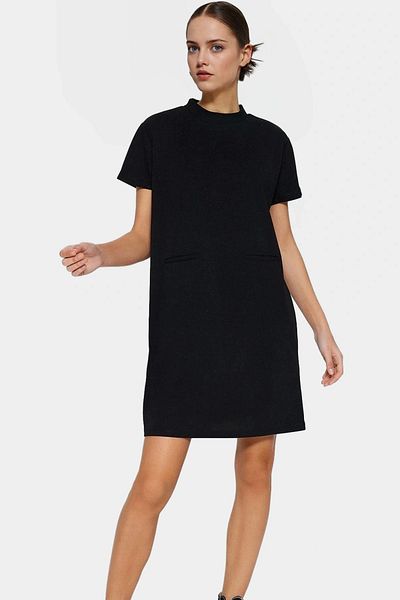 PayBuy Women's Mini Crepe Dress Pocket Detailed Stylish Shift Mold Daily Long Lasting Premium Quality