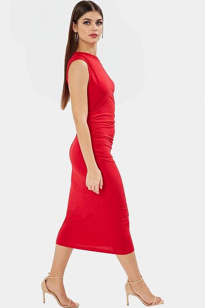 PayBuy Multi Printed Midi Length Bodycon Dress Summer Knitted Fabric Special Design Carefully Selected