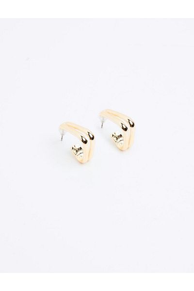Jimmy Key Gold Color Modern Triangle Figured Earrings