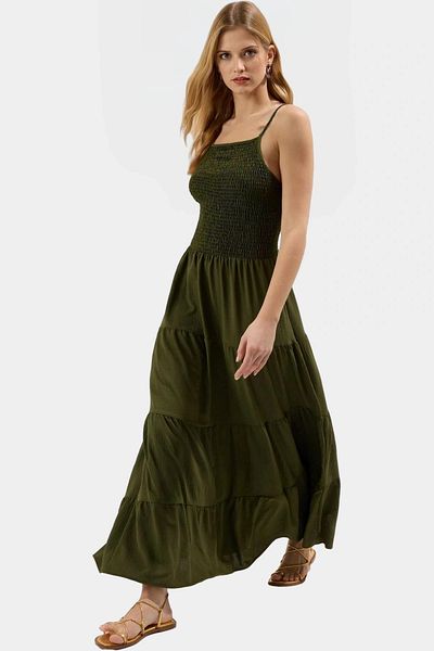 PayBuy Maxi Dress Woven Fabric Halter Neckline Casual Summer Dress Zarifane Design Durable Material