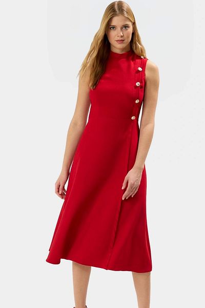 PayBuy Summer Midi Woven Dress with Waist Skirt Office Chic Premium Quality High