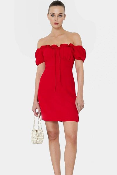 PayBuy Summer Mini Dress a Line Balloon Sleeve Crepe Woven Modern Style Long Lasting Carefully Selected