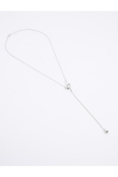 Jimmy Key Silver Color Figured Long Adjustable Necklace