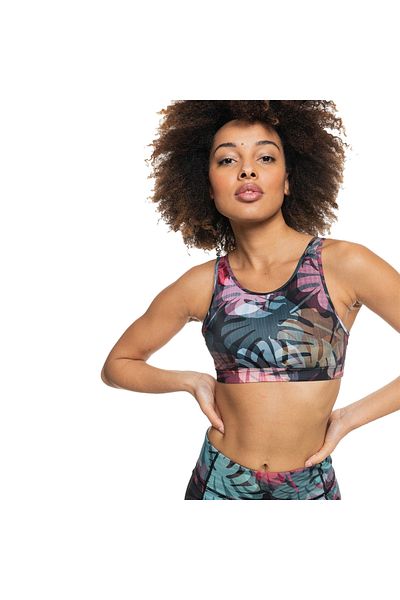 Roxy Tropic Sky Printed Women's Green Fitness Bra Women's Fitness Bra Erjkt03823