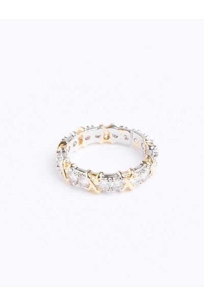 Jimmy Key Mixed Zircon Stone Detailed Metal Ring