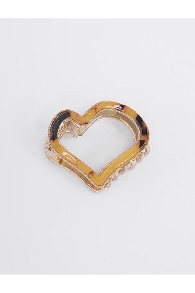 Jimmy Key Brown Leopard Patterned Heart Figured Buckle