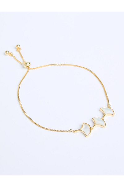 Jimmy Key Gold Color Leaf Figured Elevator Bracelet