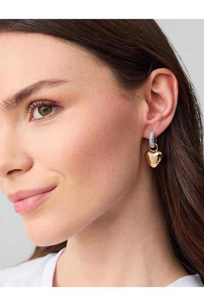 Jimmy Key Gold Color Shiny Asymmetrical Figured Earrings