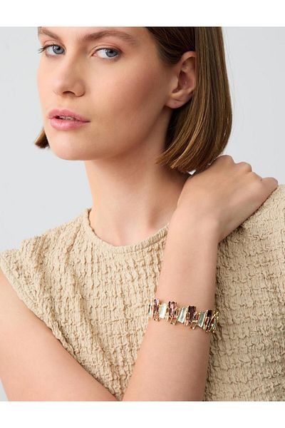 Jimmy Key Modern Bracelet with Pink Enamel