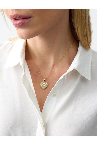 Jimmy Key Gold Color Heart Figured Adjustable Necklace