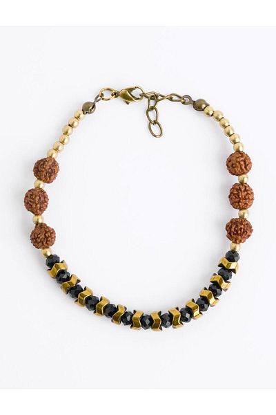 Jimmy Key Mixed Bead Detailed Adjustable Bracelet