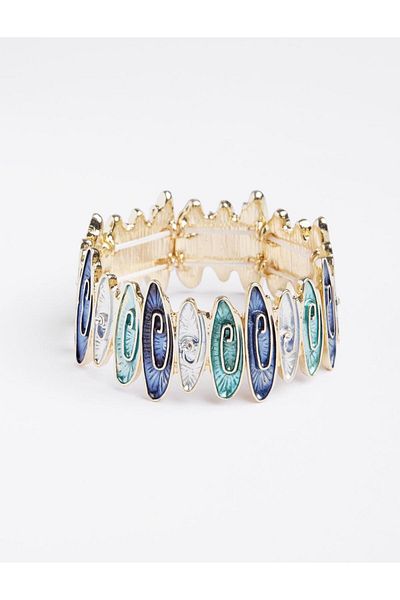 Jimmy Key Blue Enamel Coated Bracelet