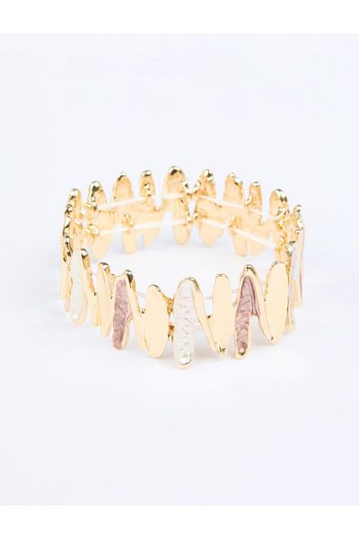 Jimmy Key White Spiral Figured Enamel Detailed Bracelet