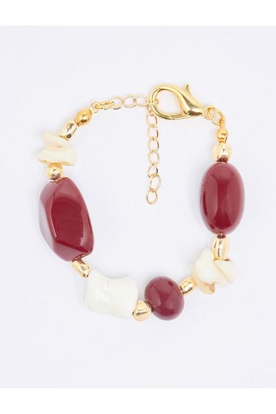 Jimmy Key Brown Natural Stone Detailed Adjustable Bracelet