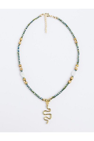 Jimmy Key Black Snake Figured Adjustable Necklace
