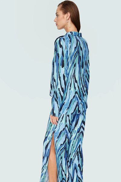 PayBuy Summer Multi Abstract Pattern Viscose Long Shirt Pants Suit Stylish Appearance Premium Quality