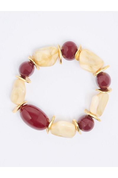 Jimmy Key Brown Thick Bead Detailed Bracelet