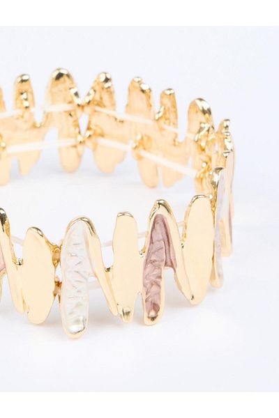 Jimmy Key White Spiral Figured Enamel Detailed Bracelet