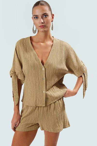 PayBuy Summer Woven Short Blouse Shorts Set Casual Beach Combination High Quality Long Lasting Modern Style