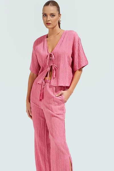 PayBuy Women's Woven Tassel Detailed Beach Suit Comfortable Summer Combination for Daily Use