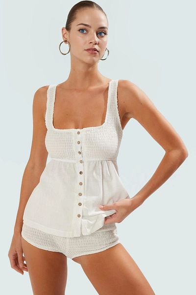 PayBuy Summer Cotton Raglan Sleeve Blouse Shorts Set Beach Fashion Comfortable and Stylish