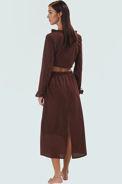 PayBuy Summer Women's Long Sleeve Cotton Blouse Skirt Suit Beach Fashion Professional Look Modern Style