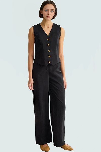 PayBuy Women's High Waist Wide Leg Modal Pants and Vest Set for Daily Summer Combinations Distinguished Material