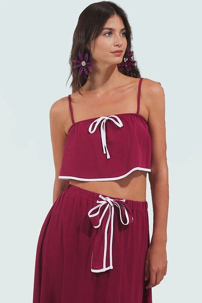 PayBuy Women's Summer Beach Blouse Skirt Suit Cotton Woven Fabric High Quality Stylish Appearance