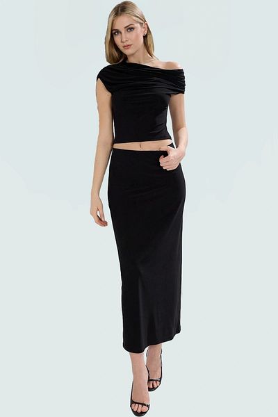 PayBuy Asymmetric Collar Short Sleeve Knitted Plaid Suit 97 Polyester 3 Elastane Casual Style High Quality